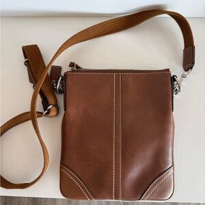 Coach Tan Leather Messenger Bag